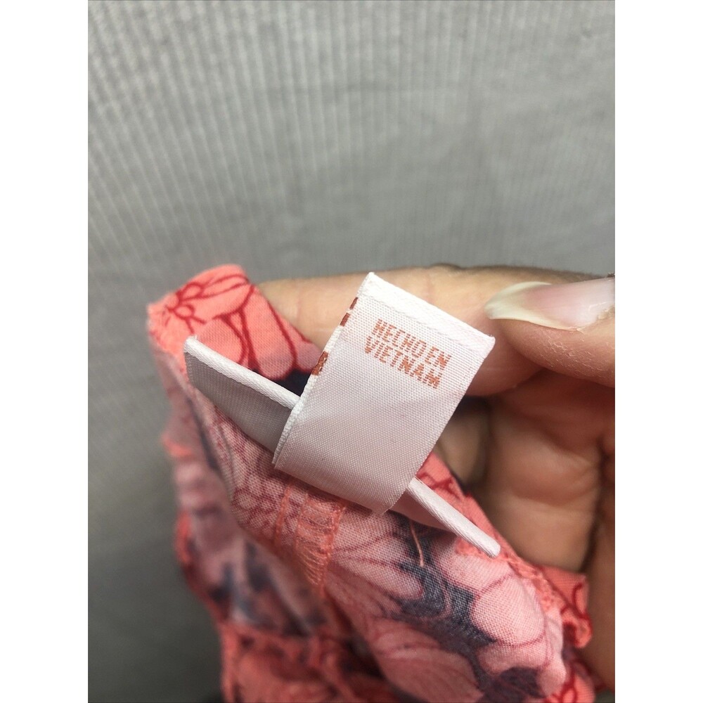 Isabel Ingrid Isabelle Dress M Pink Red Blue Floral Spaghetti Strap Tie Back - Picture 14 of 16